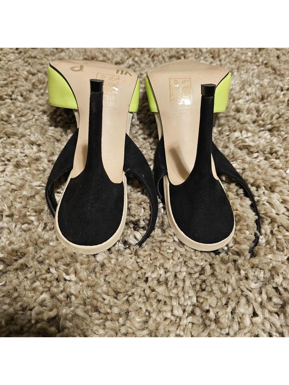 Aldo Lime Leather Pointed Toe Slingback Stilleto - sz 8 - Picture 4 of 6